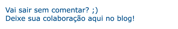 Vai sair sem comentar?