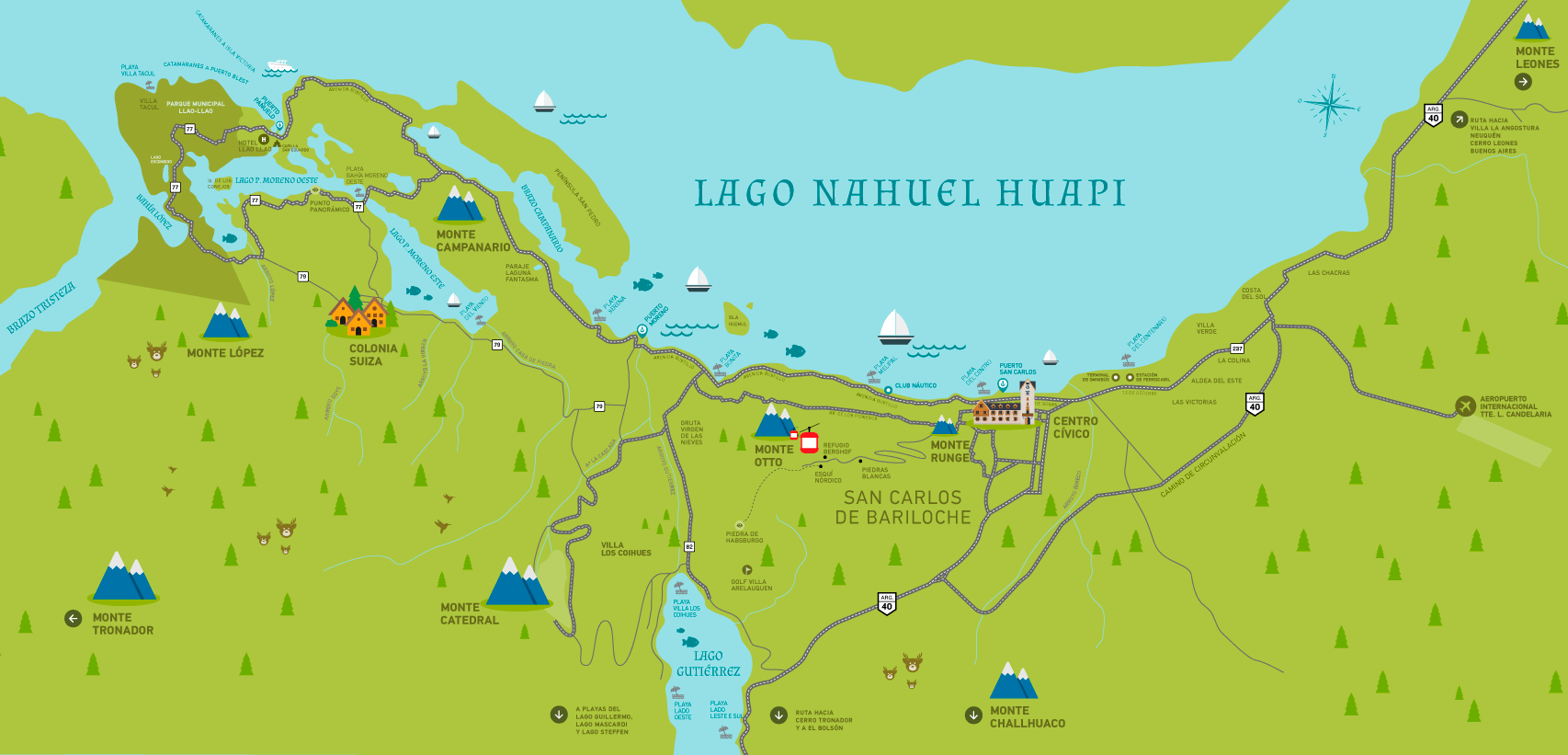 Mapa turístico de Bariloche