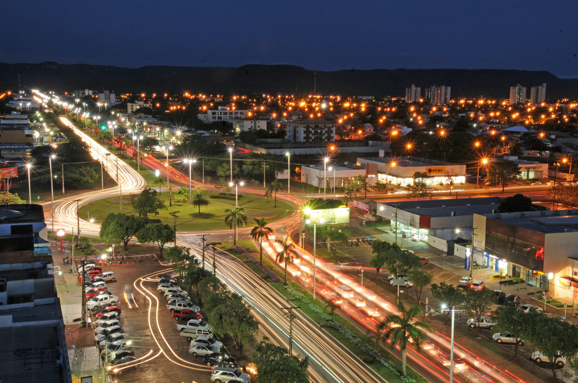Vista noturna da cidade de Palmas