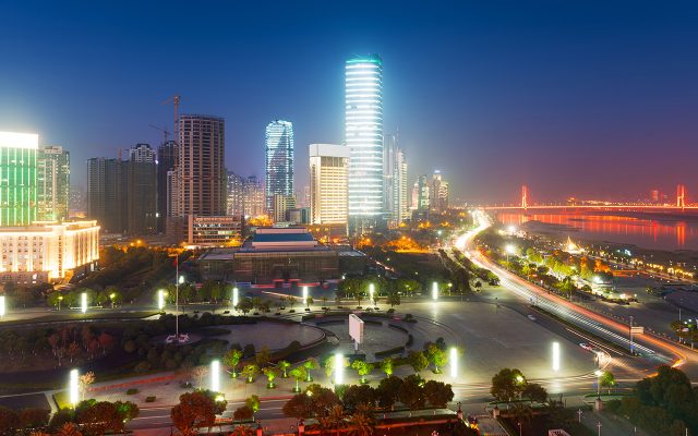 Vista da cidade de Wuhan na China