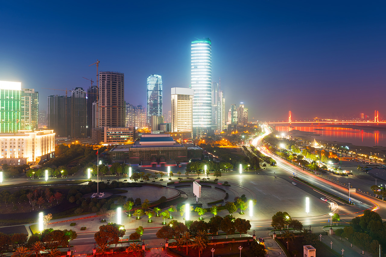 Vista da cidade de Wuhan na China