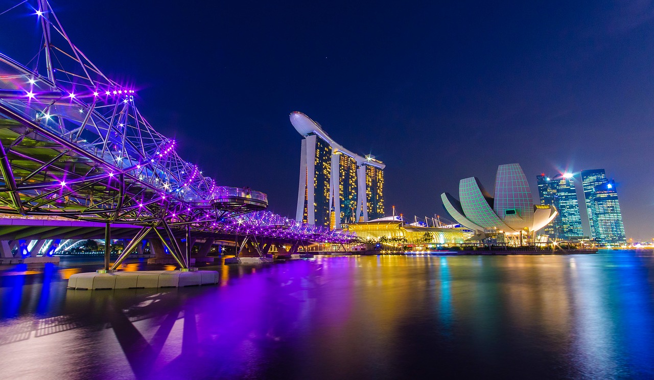 Linda vista de Marina Bay em Cingapura