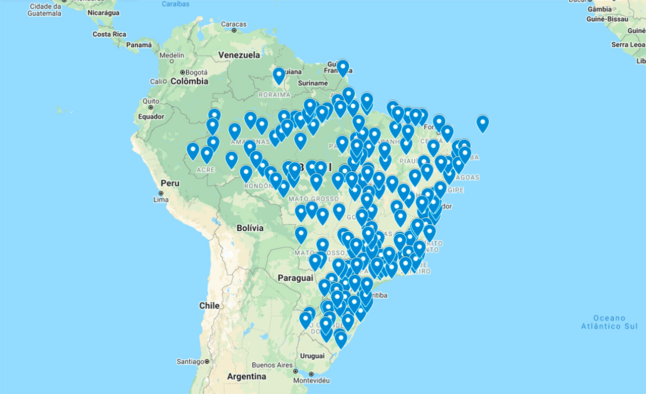 Mapa de aeroportos do Brasil