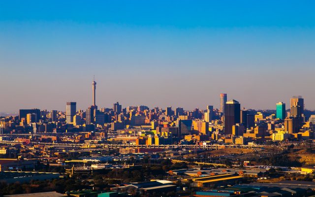 Vista da cidade de Joanesburgo na África do Sul