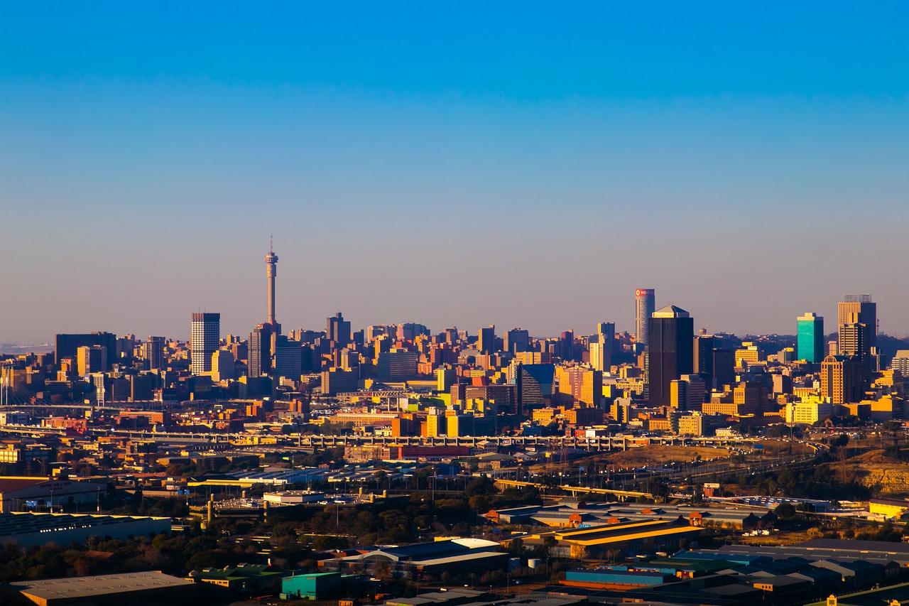 Vista da cidade de Joanesburgo na África do Sul