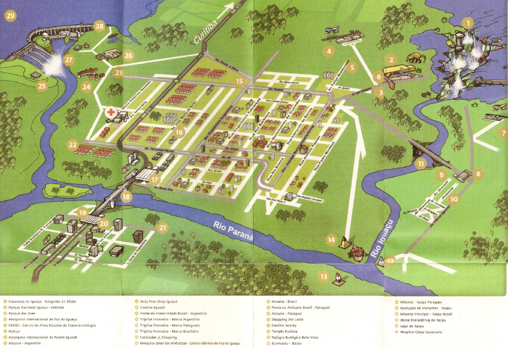 Mapa turístico de Foz do Iguaçu Mapa turístico de Foz do Iguaçu