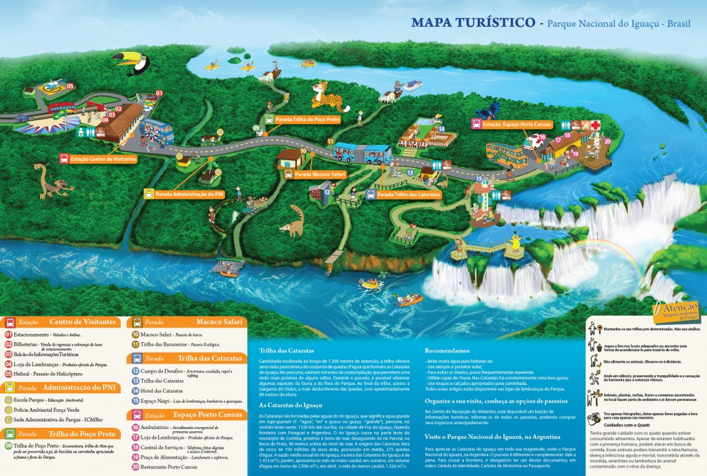 Mapa turístico Parque Nacional do Iguaçu