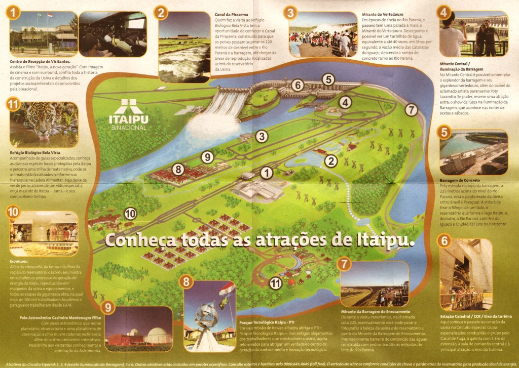 Mapa turístico - Usina de Itaipu