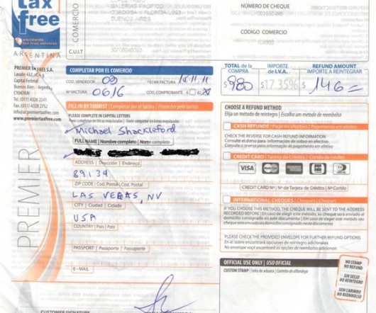 Cheque reembolso - Tax Free