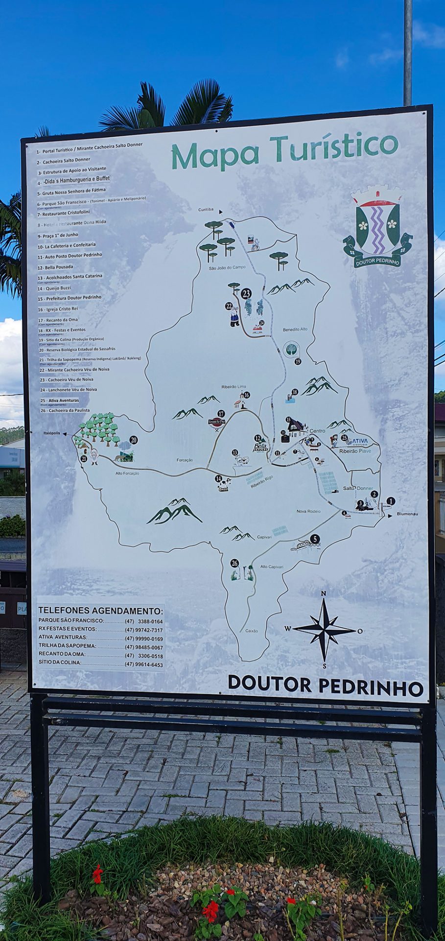Mapa turístico de Doutor Pedrinho