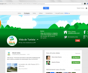Página do Vida de Turista no Google Plus