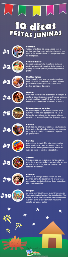 Infográfico 10 dicas festa junina