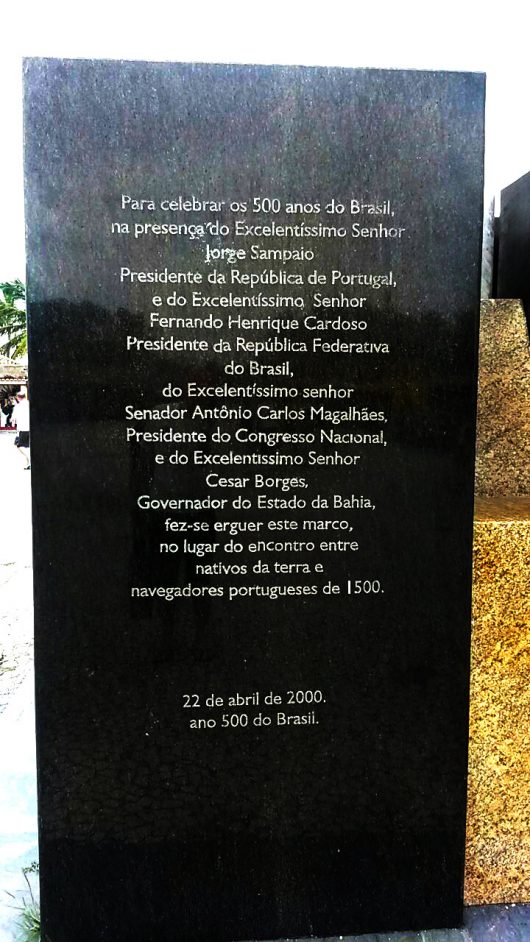 Placa comemorativa 500 anos do Brasil