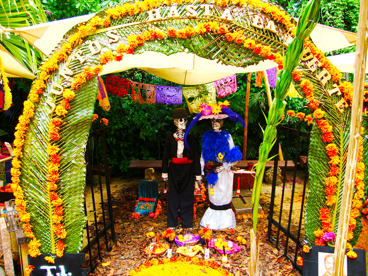 Foto batida pelo Thiago no Dia de Los Muertos no parque Xcaret