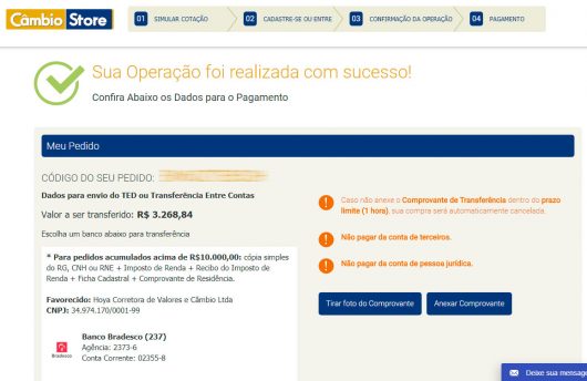 Passo 7 - Operação realizada com sucesso