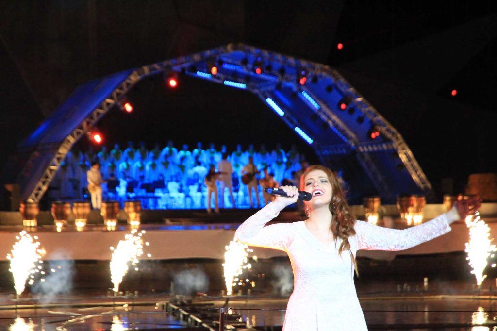 Concerto no lago Nativitaten em Gramado