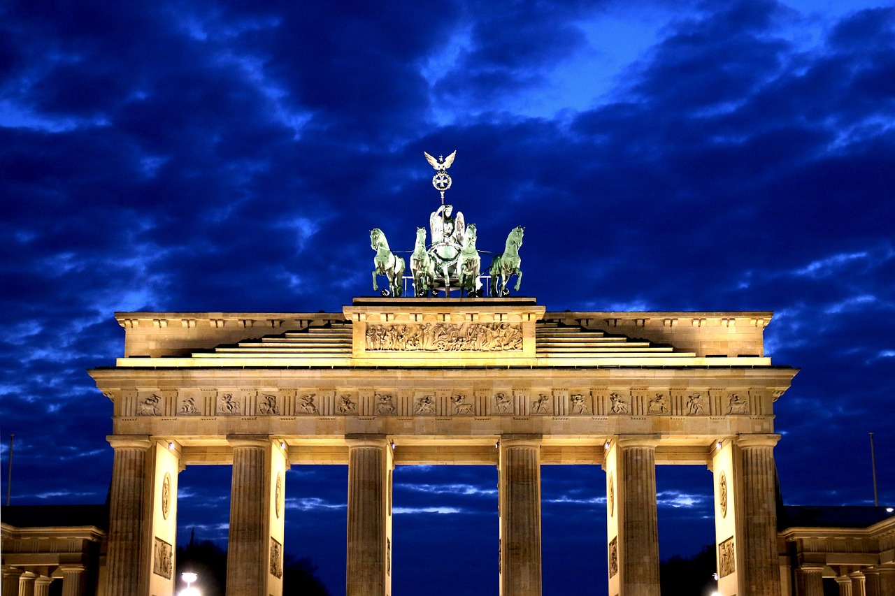 Vista noturna de Berlim na Alemanha