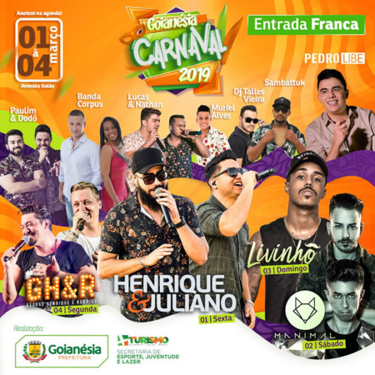 Programação Carnaval Goianésia 2019