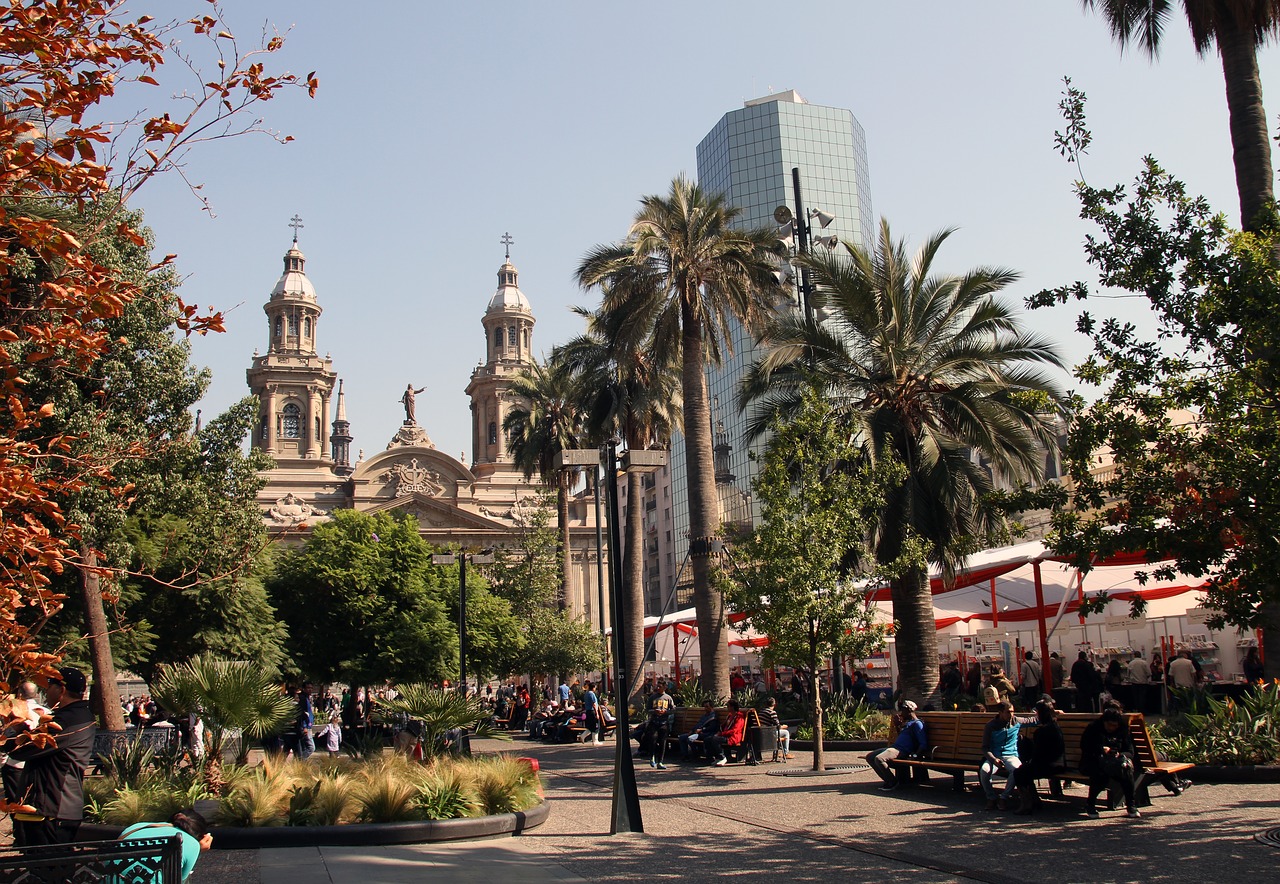 Detalhe das belezas históricas de Santiago no Chile