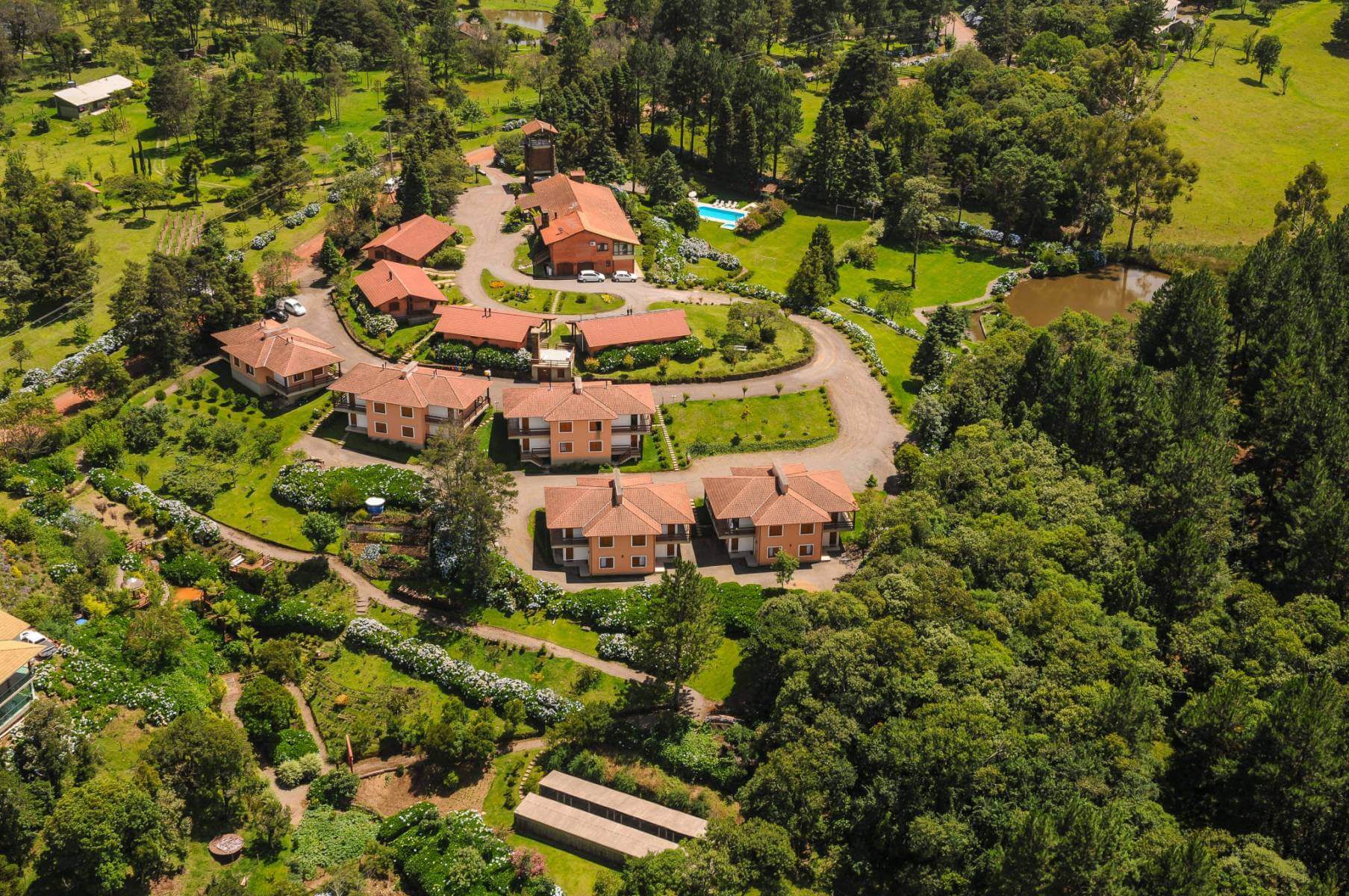 Vista aérea do Bangalôs da Serra em Gramado