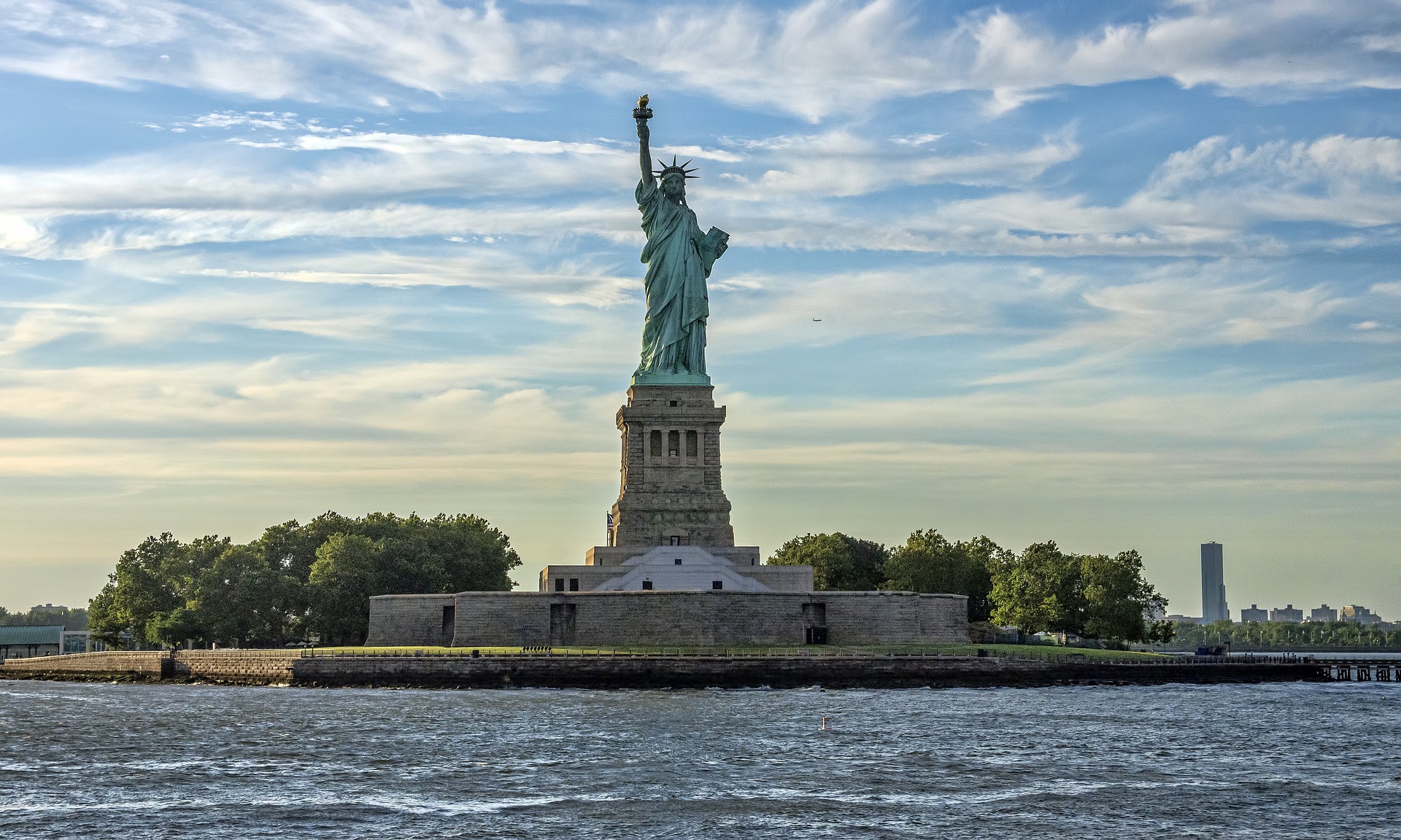 Vista da Estátua da Liberdade em Nova York