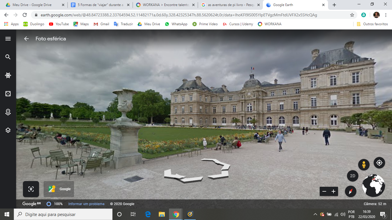 Jardim de Luxemburgo pelo Google Earth