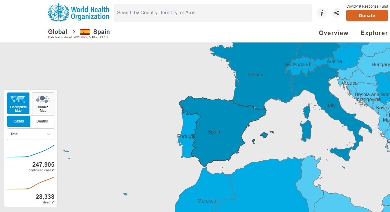 Casos de coronavírus na Espanha