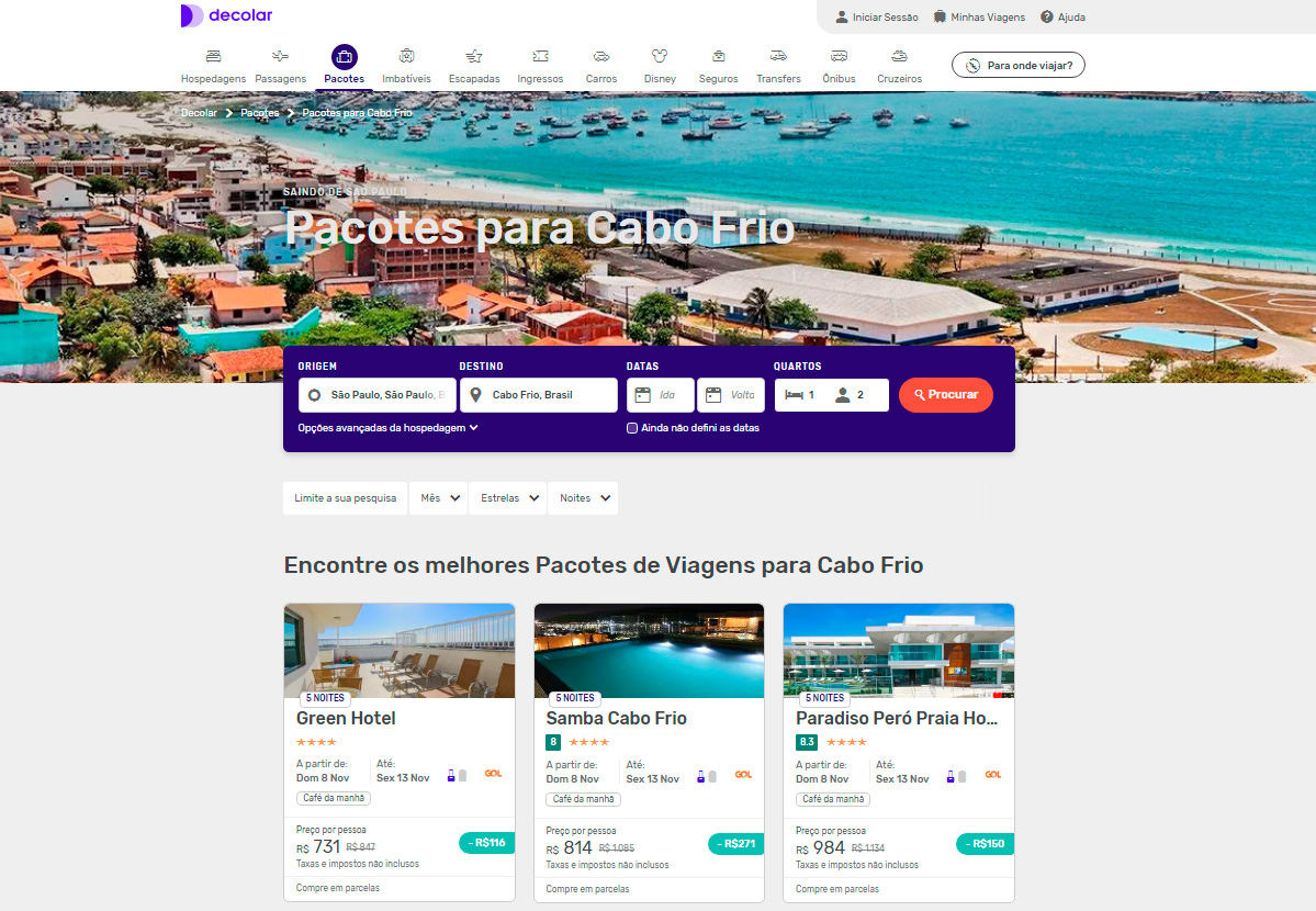 Pacotes de viagem para Cabo Frio