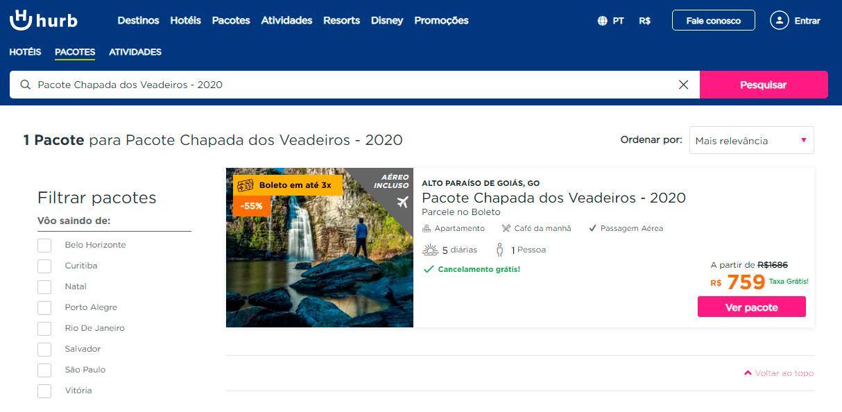 Pacotes de viagem para a Chapada dos Veadeiros