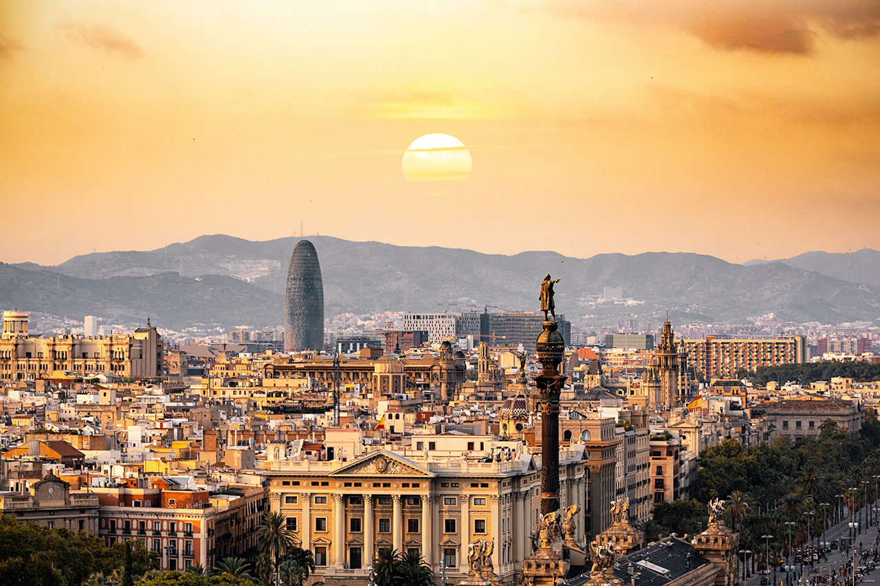 Linda vista de Barcelona na Espanha