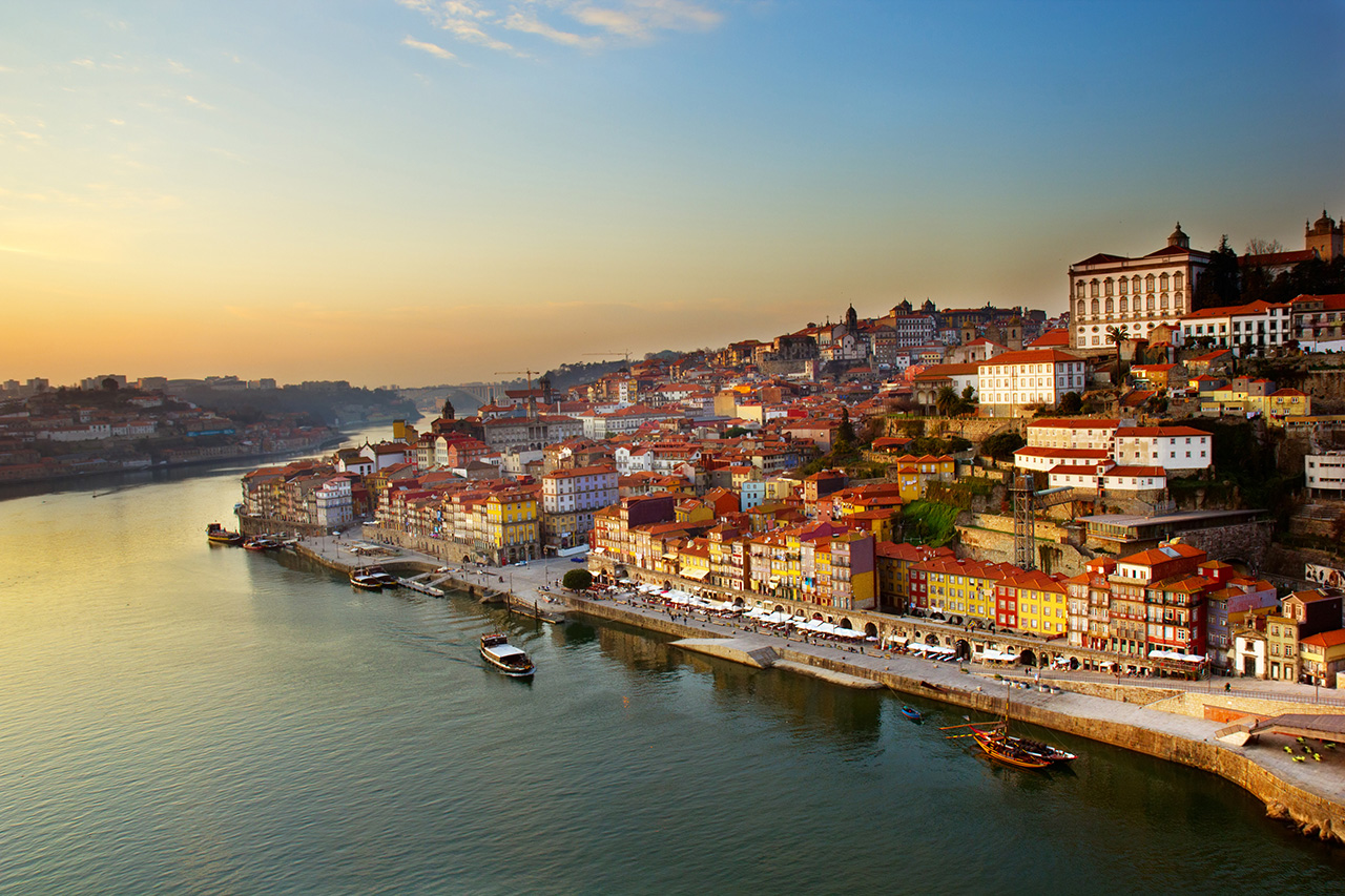 Vista de Porto em Portugal
