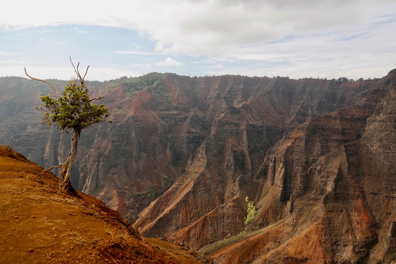 Desfiladeiro em Kauai no Hawaii