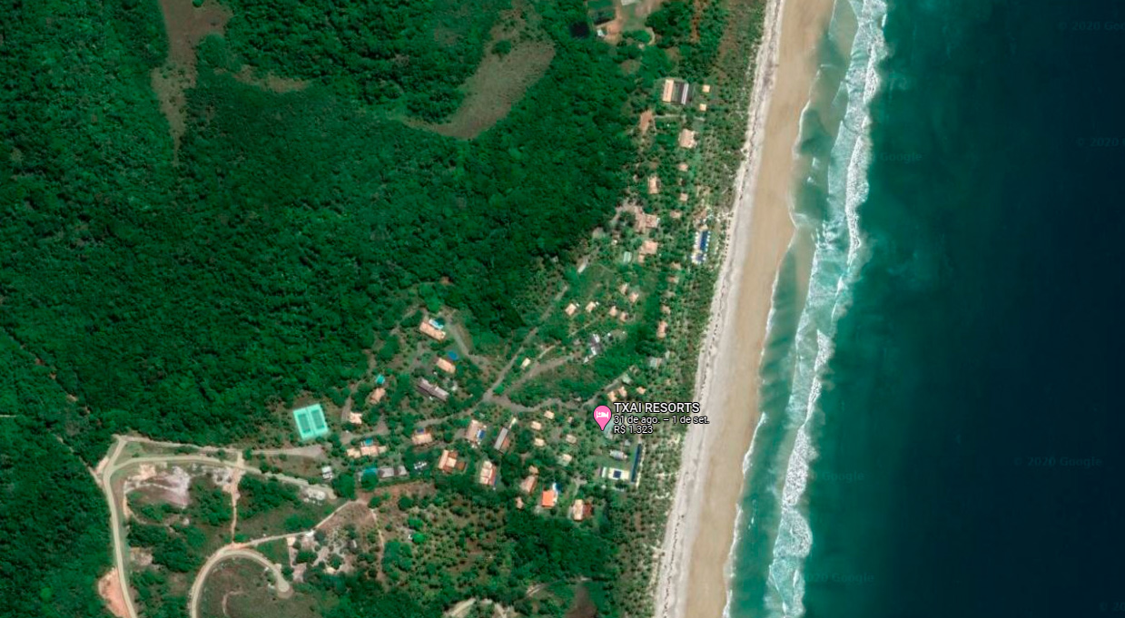 Vista aérea do Txai Resort Itacaré