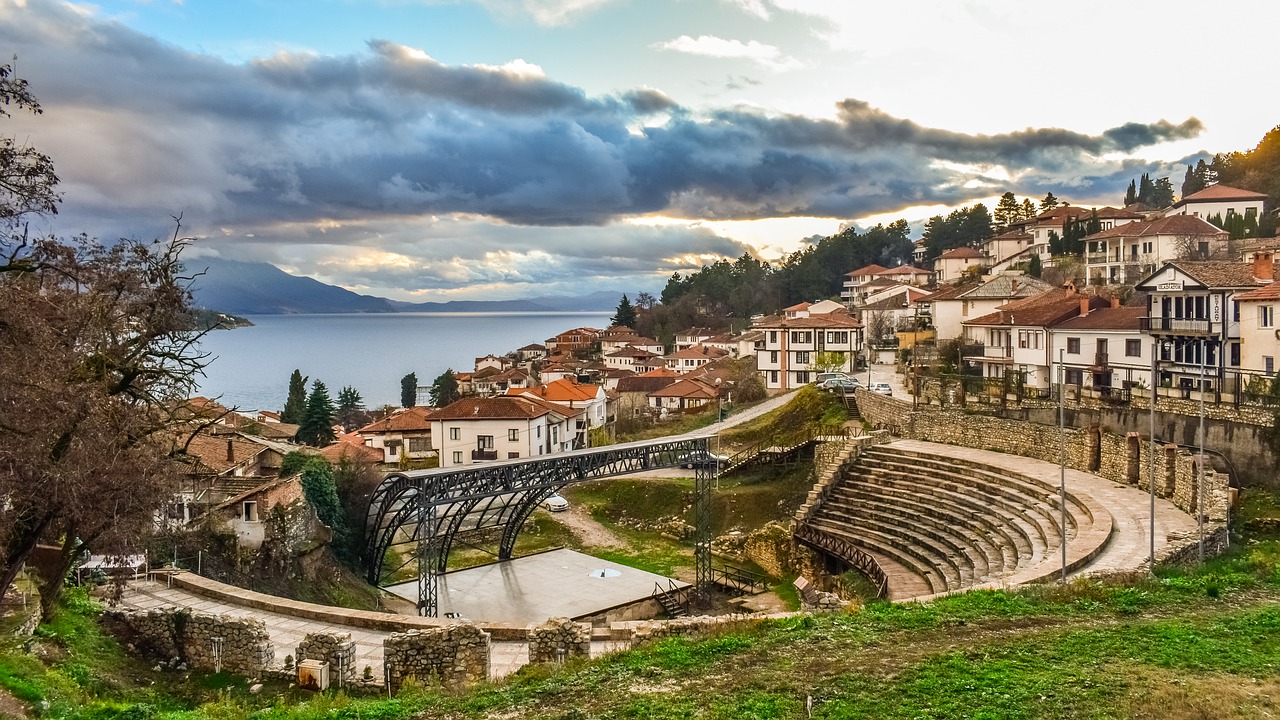 Vista da cidade Ohrid na Macedônia
