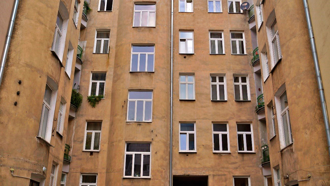 Apartamentos que eram utilizados pelos judeus do Gueto em Varsóvia