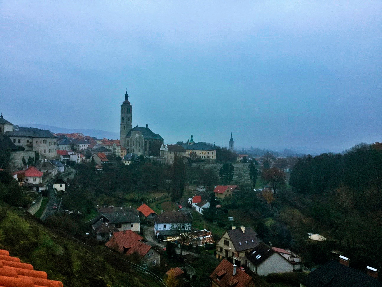 Vista da Cidade de Kutná Hora, que apreciamos da Igreja de Santa Bárbara