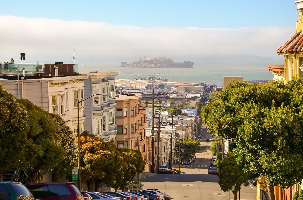 Visão da prisão de alcatraz em San Francisco