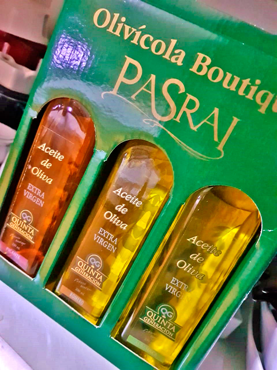Trio de azeites da Olivícola Boutique Pasrai