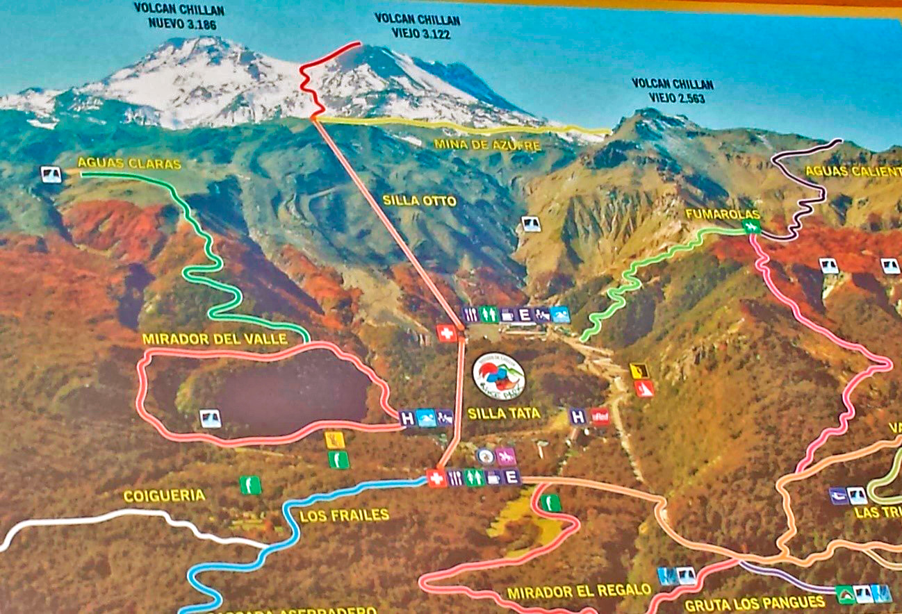 Mapa do Vale Nevado de Chillán