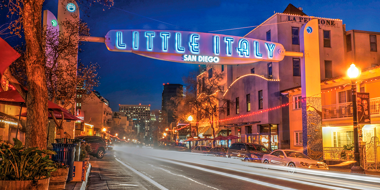 Um dos points da gastronomia de San Diego fica na Little Italy (Créditos: theconciergemagazine.com)