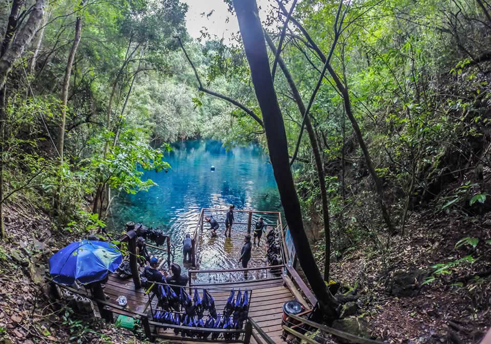 Cores impressionantes na primeira vista da lagoa