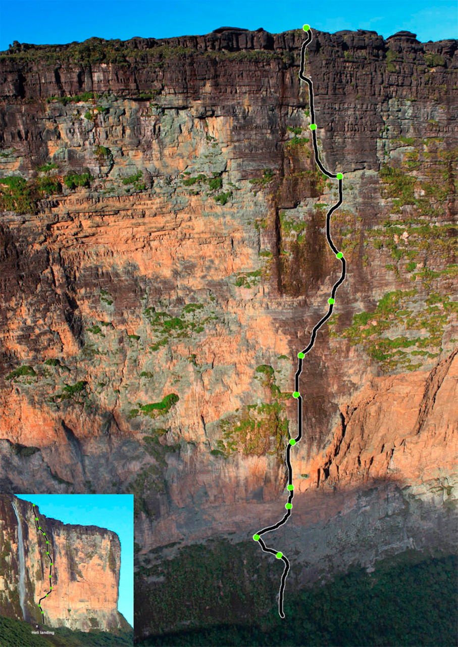 Vias de escalada no Monte Roraima