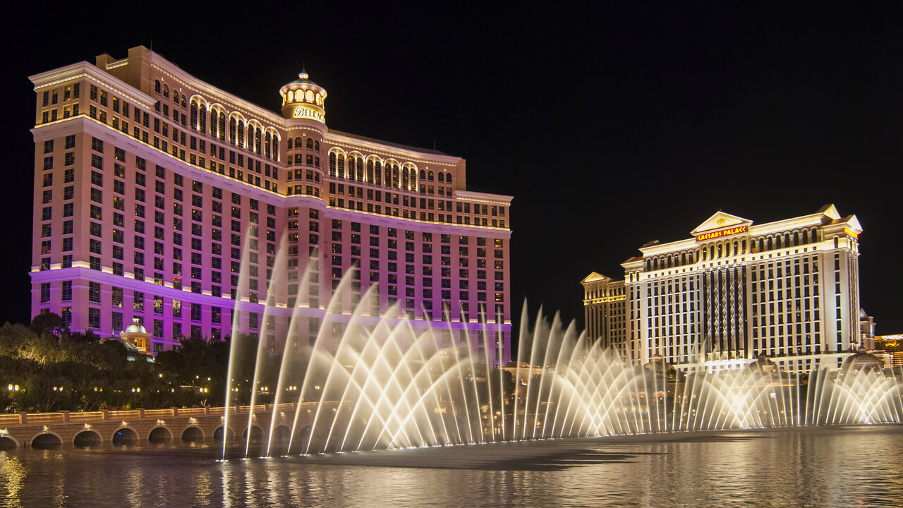 As fontes dançantes do Bellagio em Las Vegas