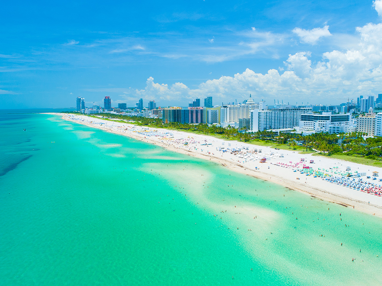 Vista aérea de Miami nos Estados Unidos
