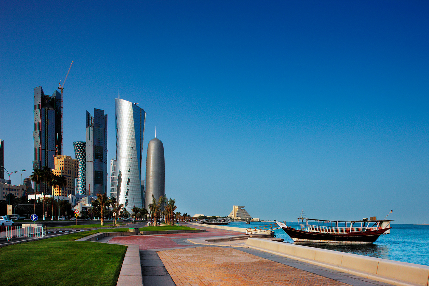 Vista da Orla de West Bay em Doha no Catar