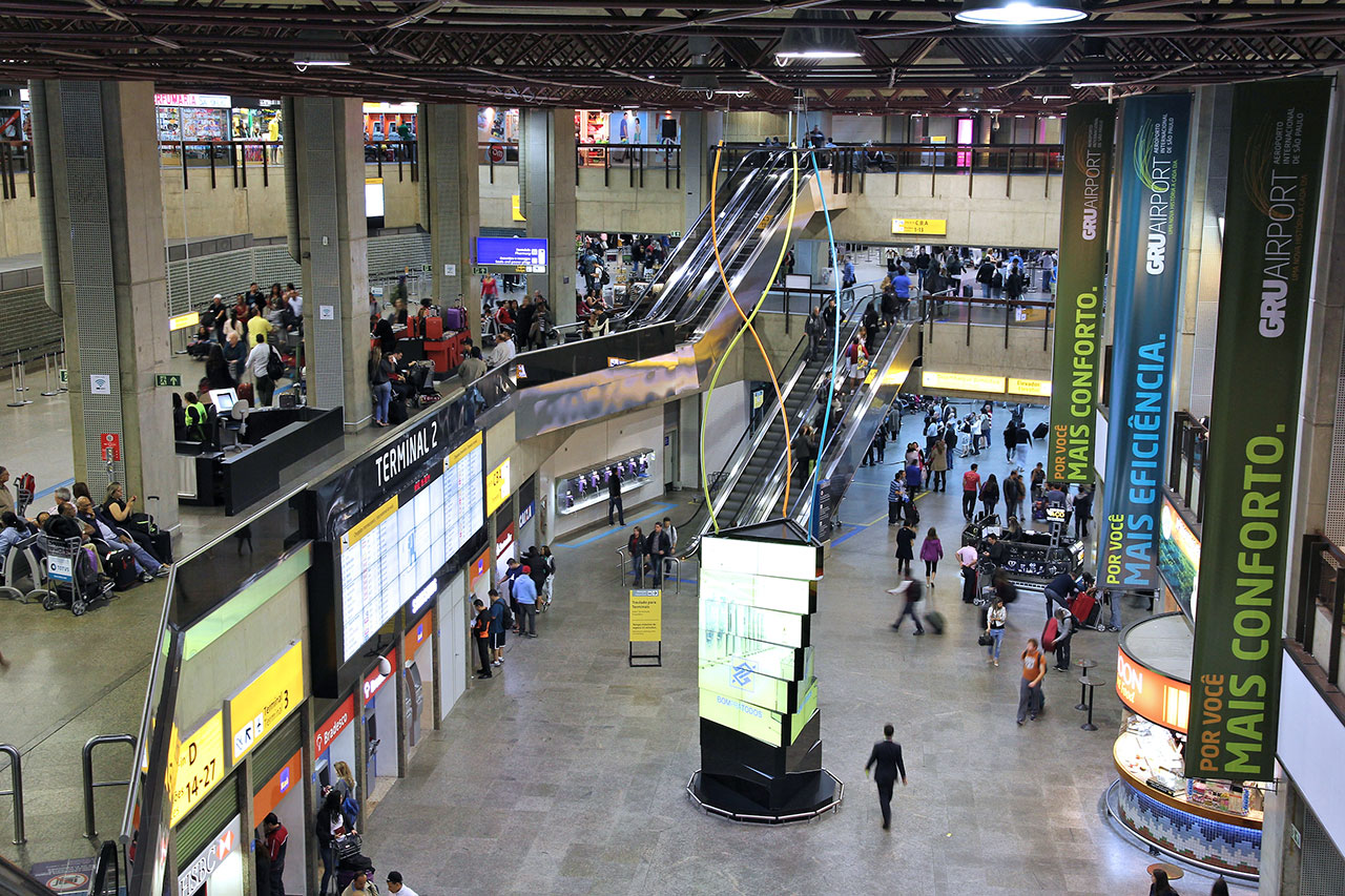 Vista do aeroporto de Guarulhos em São Paulo