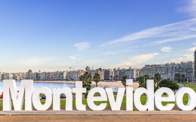 Vista do hotspot turístico de Montevidéu no Uruguai
