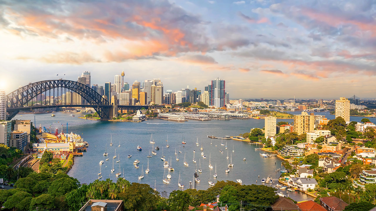 Linda vista panorâmica de Sydney na Austrália
